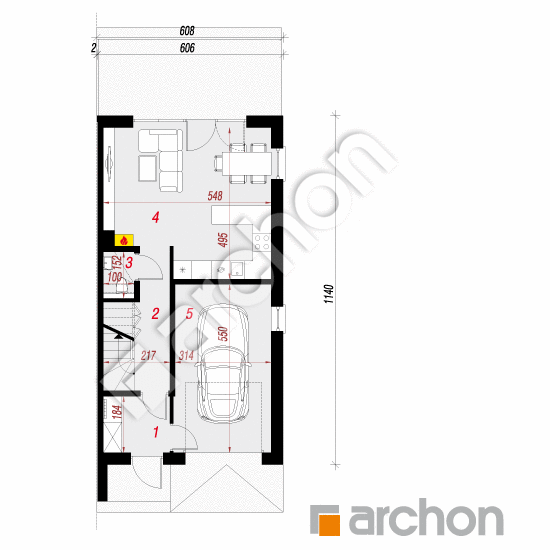 Dom w riveach 6 (GB) | rzut parteru