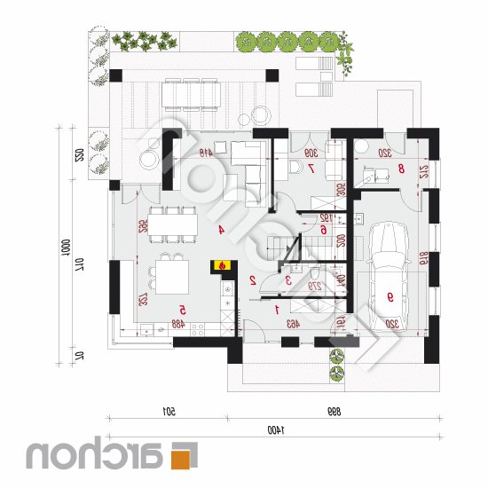 Dom w balsamowcach 5 | rzut parteru