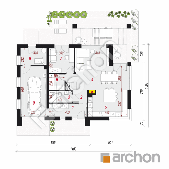 Dom w balsamowcach 5 | rzut parteru