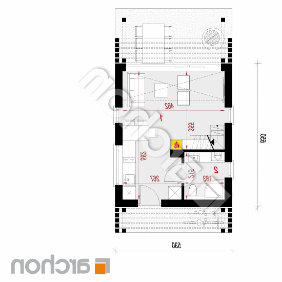 Domek letniskowy w cienistkach 2 ver.2 | rzut parteru