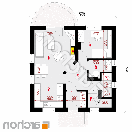 Dom w poziomkach 3 ver.2 | rzut parteru