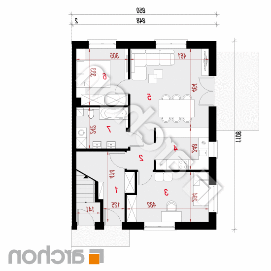 Dom w kalwilach 2 (B) | rzut parteru