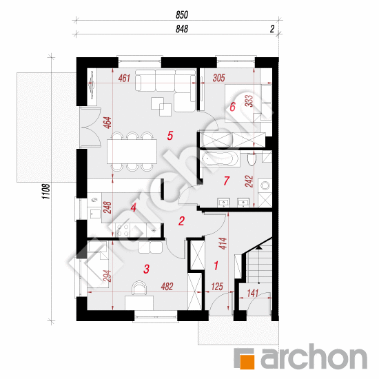 Dom w kalwilach 2 (B) | rzut parteru