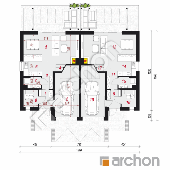 Dom w klematisach 22 (R2) ver.2 | rzut parteru