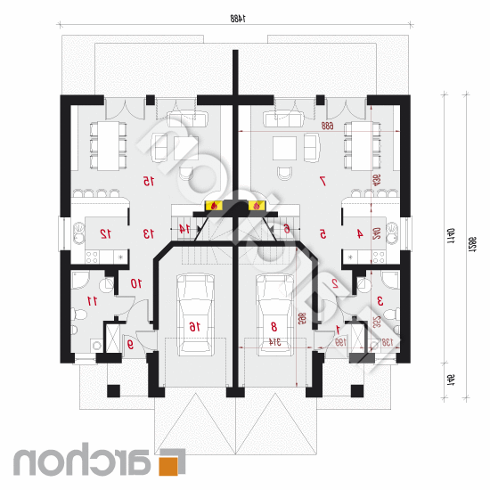 Dom w klematisach 12 (T) ver.2 | rzut parteru