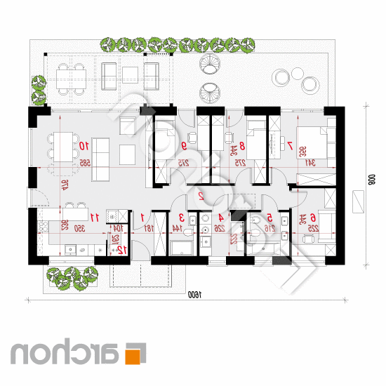 Dom w kosaćcach 3 (N) OZE | rzut parteru