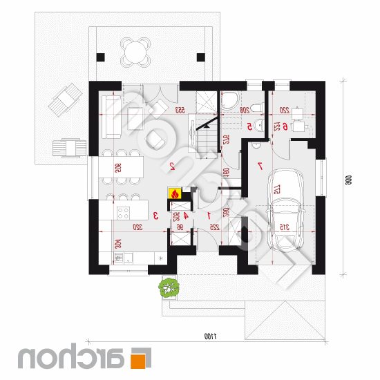 Dom w jabłonkach 5 ver.2 | rzut parteru