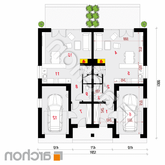 Dom pod miłorzębem (GR2M) | rzut parteru