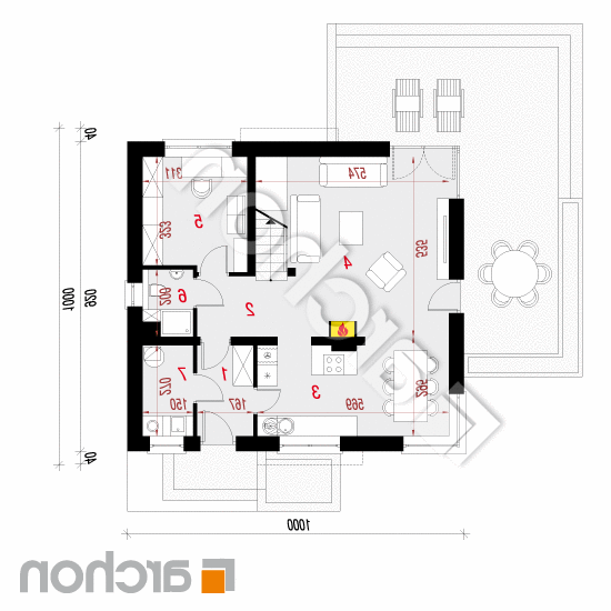 Dom w amarylisach 5 (W) | rzut parteru