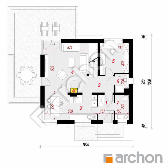 Dom w amarylisach 5 (W) | rzut parteru