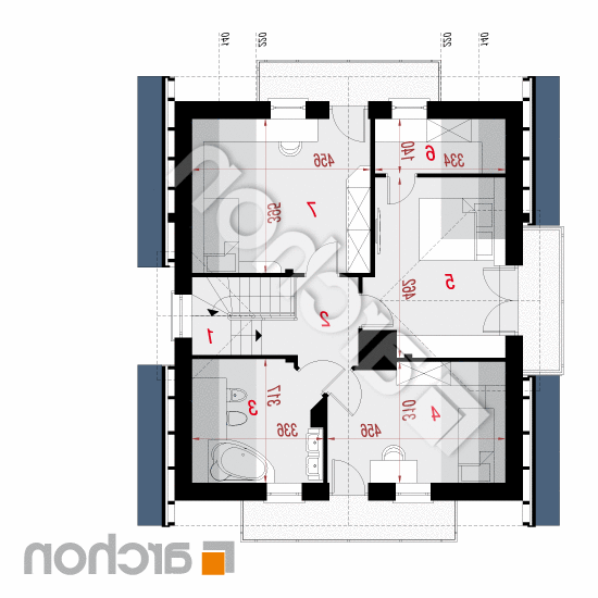 Dom w rododendronach 5 (WPN) | rzut poddasza