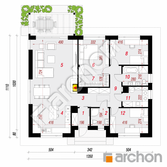 Dom w santanach 3 | rzut parteru