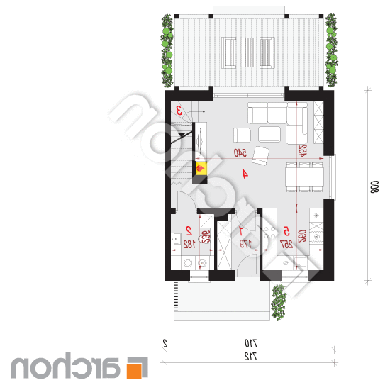 Dom w modrakach (B) | rzut parteru