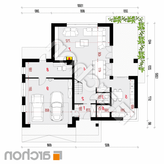 Dom w orszelinach (G2) | rzut parteru