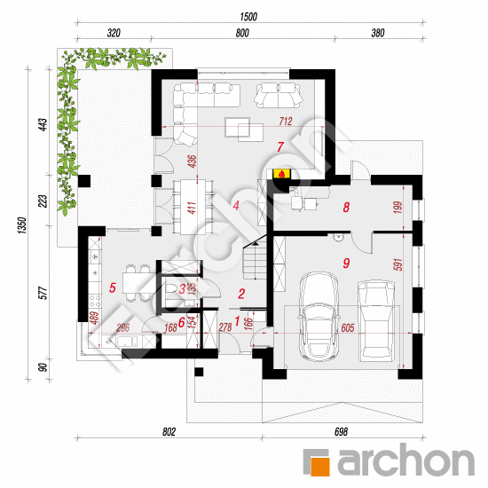 Dom w orszelinach (G2) | rzut parteru