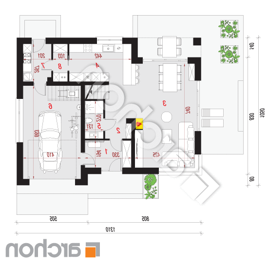 Dom w zdrojówkach 15 (E) | rzut parteru