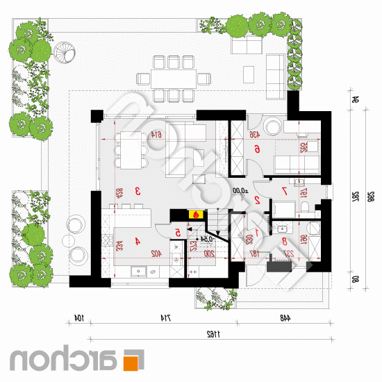 Dom w malinówkach 32 | rzut parteru