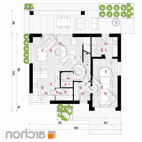 Dom we frezjach 4 (G) | rzut parteru