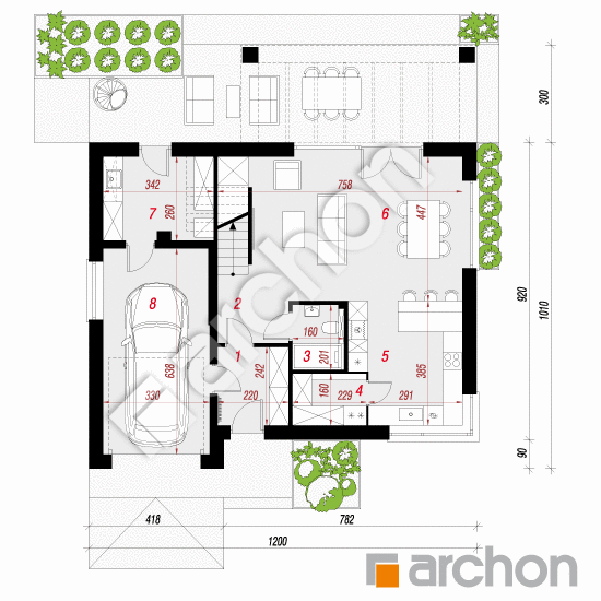 Dom we frezjach 4 (G) | rzut parteru