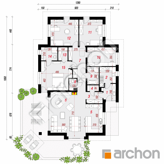 Dom w lambertach | rzut parteru