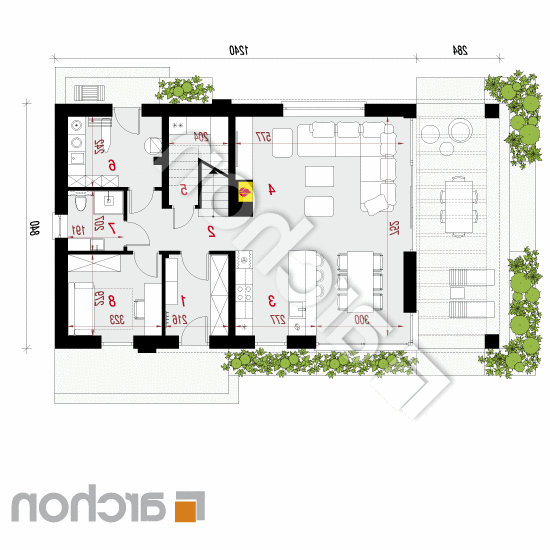 Dom w szyszkowcach 7 | rzut parteru