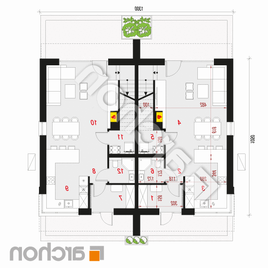 Dom w tunbergiach 6 (R2E) OZE | rzut parteru