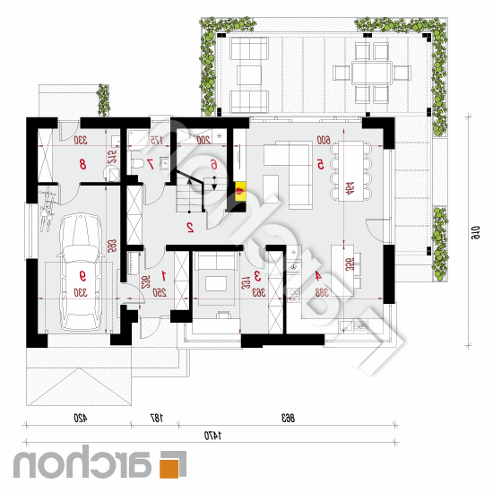 Dom w liliowcach 2 | rzut parteru