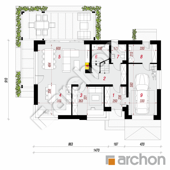 Dom w liliowcach 2 | rzut parteru