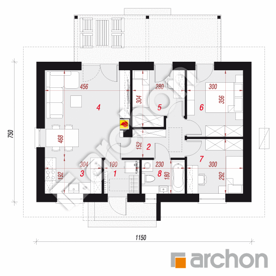 Dom w kruszczykach 3 (AE) OZE | rzut parteru