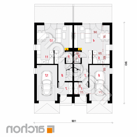 Dom w riveach 5 (GR2) | rzut parteru