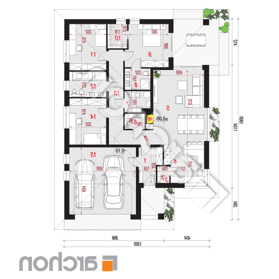 Dom w jonagoldach 8 (G2) | rzut parteru