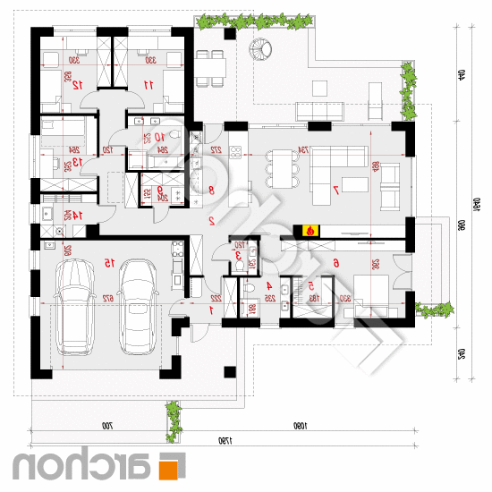 Dom w aminkach 2 (G2E) | rzut parteru