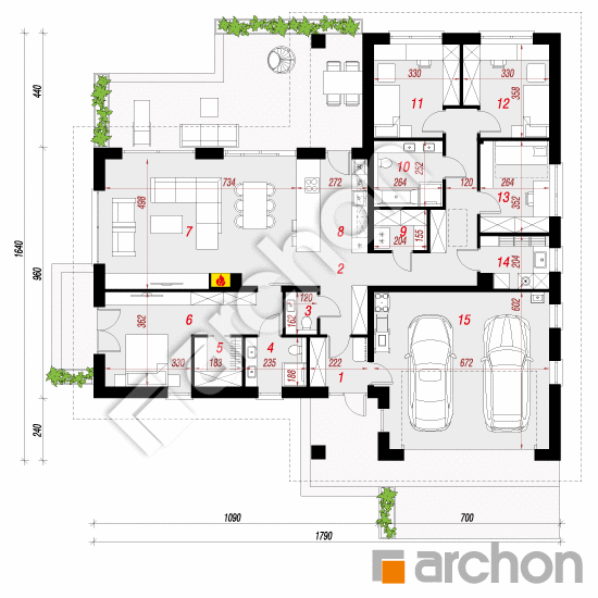 Dom w aminkach 2 (G2E) | rzut parteru