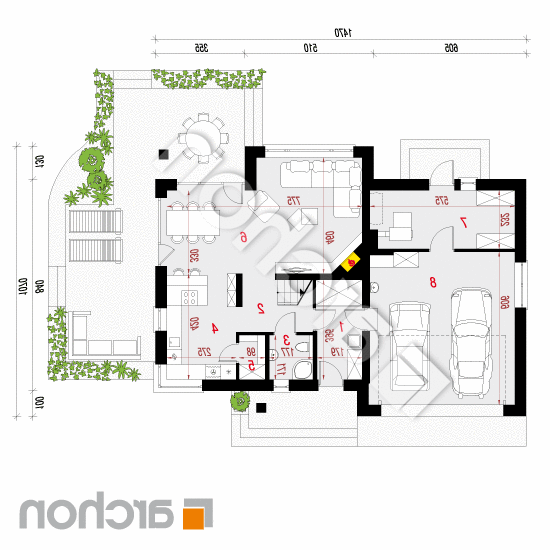 Dom w aurorach (G2) | rzut parteru