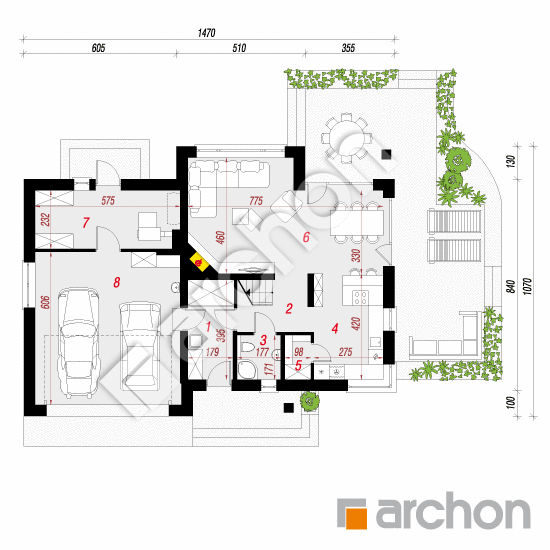 Dom w aurorach (G2) | rzut parteru