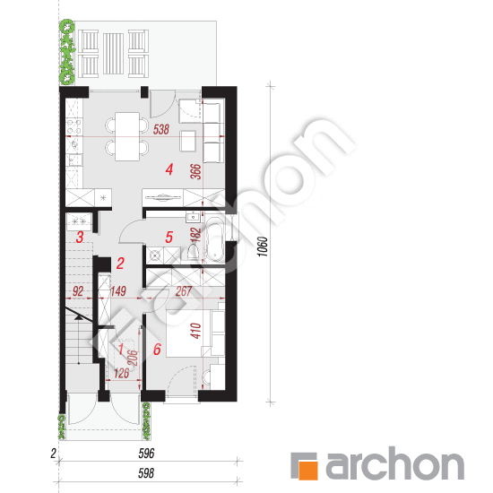 Dom w bratkach 20 (R2BE) | rzut parteru