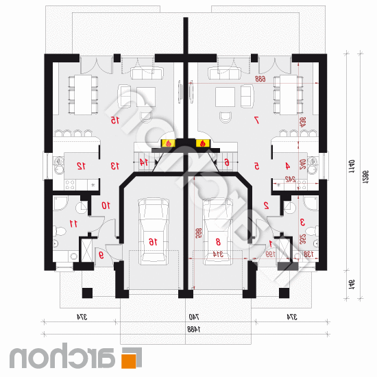 Dom w klematisach 12 ver.2 | rzut parteru