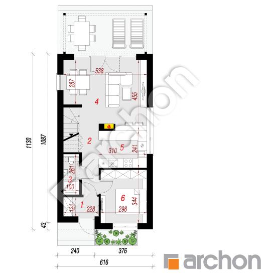 Dom w riveach 11 | rzut parteru