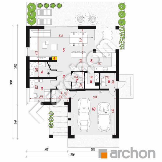 Dom w ametystach (G2) | rzut parteru