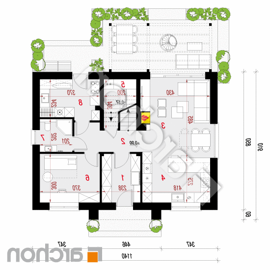 Dom w lucernie 18 (E) | rzut parteru