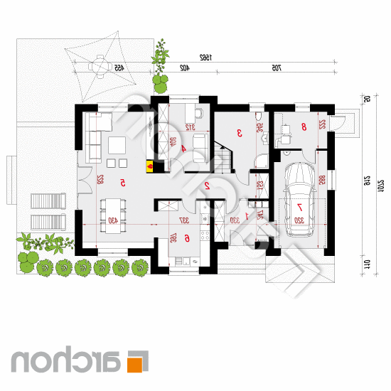 Dom w lobeliach 5 | rzut parteru