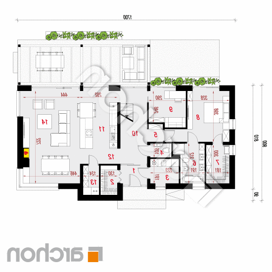 Dom w estragonie | rzut parteru