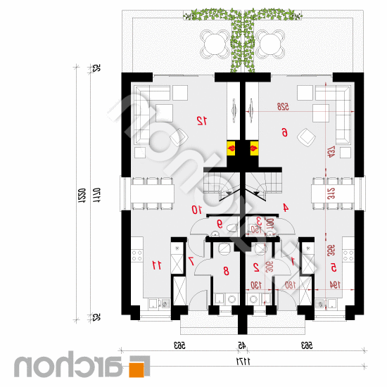 Dom pod miłorzębem 9 (R2N) | rzut parteru