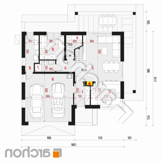 Dom w nefrisach 2 (G2E) OZE | rzut parteru