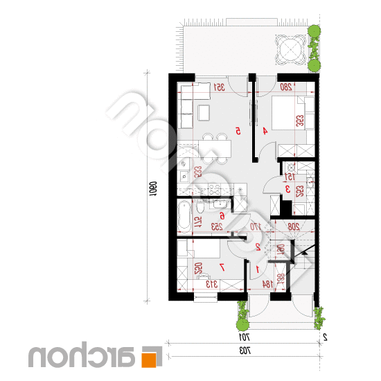 Dom w bratkach 19 (R2B) | rzut parteru