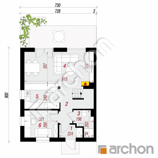 Dom w arkadiach (BT) | rzut parteru