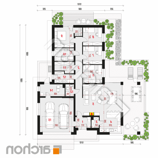 Dom w słonecznikach 2 (G2) | rzut parteru