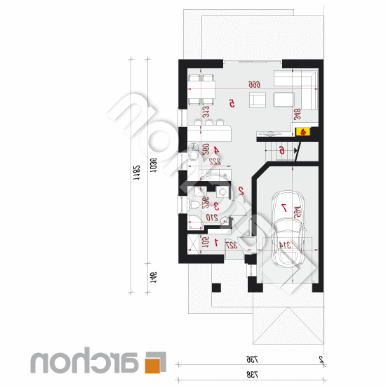 Dom w klematisach 18 (B) ver.2 | rzut parteru