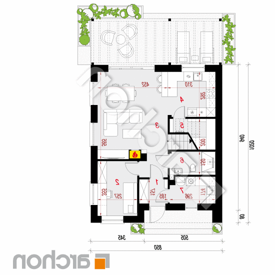 Dom w malinówkach 43 | rzut parteru