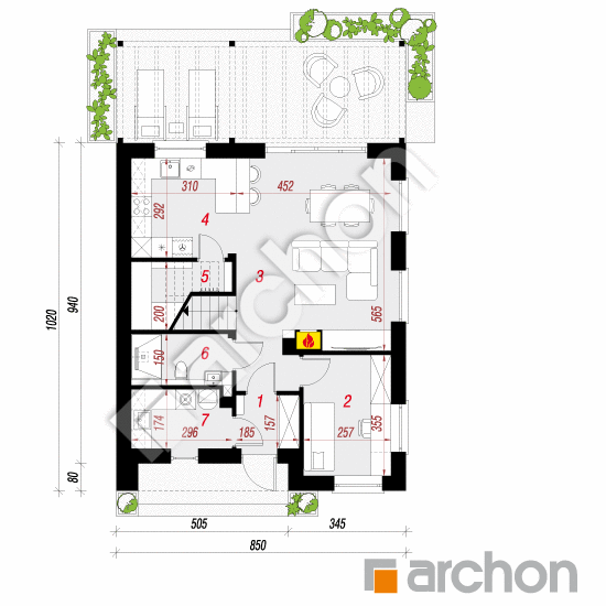 Dom w malinówkach 43 | rzut parteru